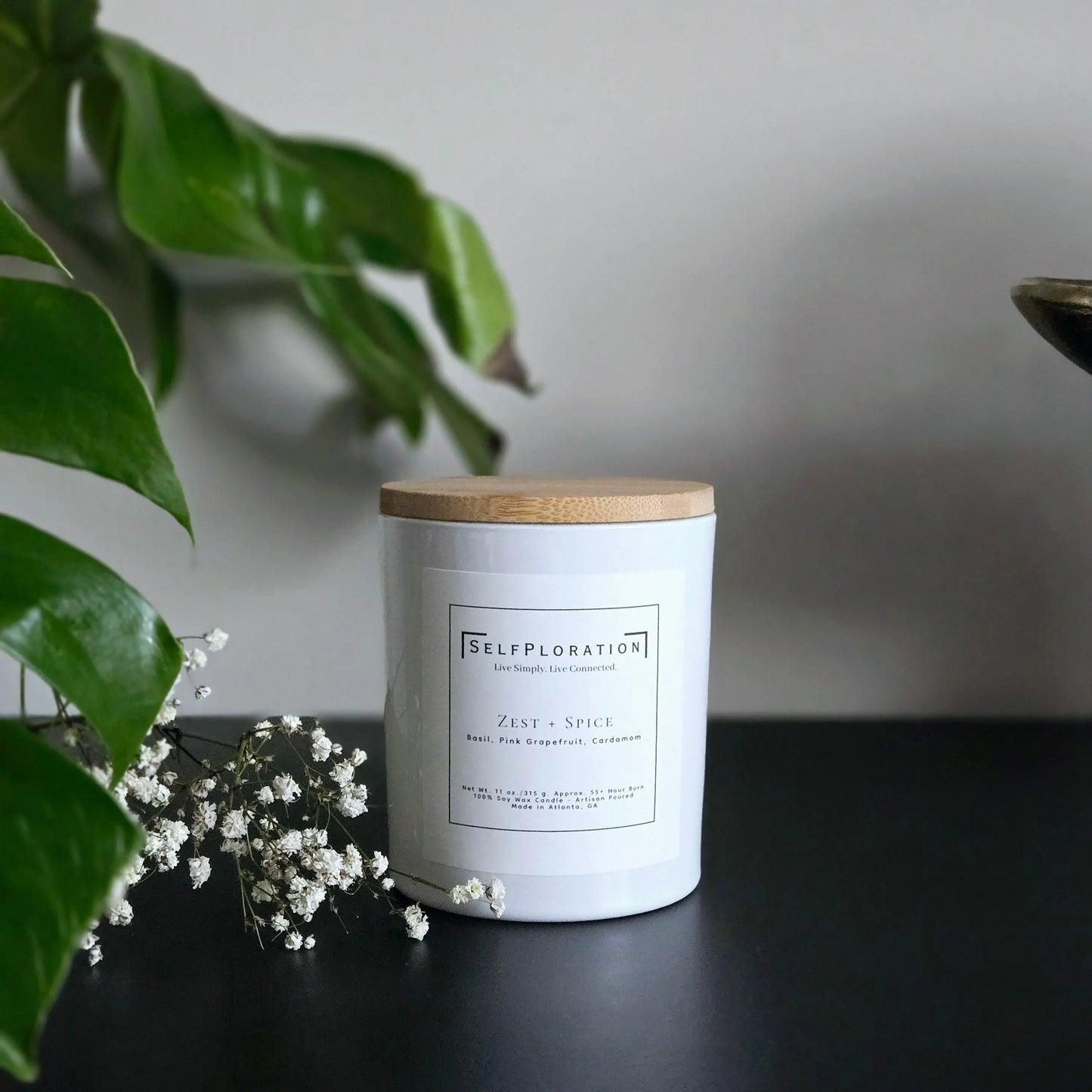 Basil, Grapefruit, and cardamom soy candle