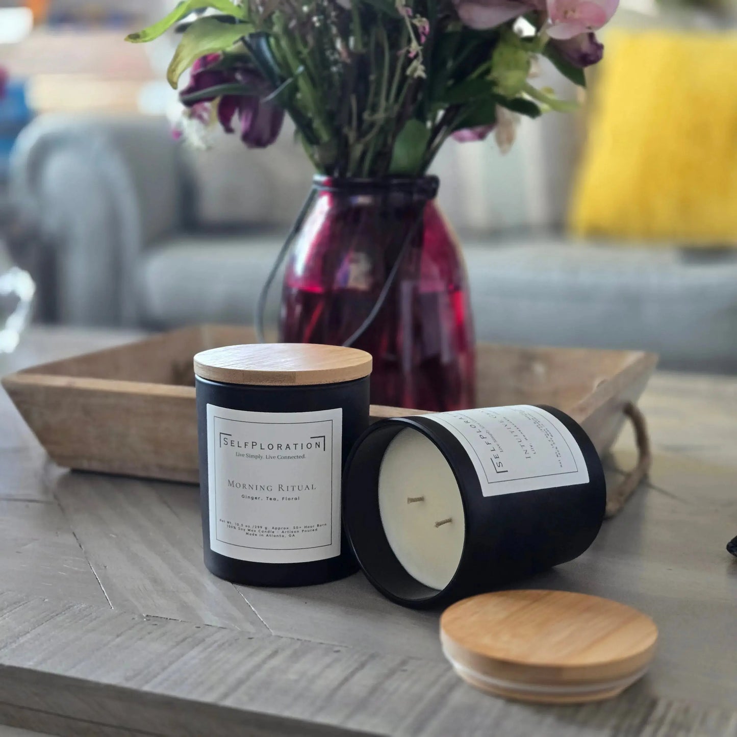 basil and grapefruit and cardamom candle